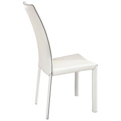 Bonaldo Angelina Chair in White Leather with Black Stitching