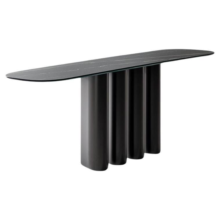 Bonaldo Geometric Black Marble Console Table