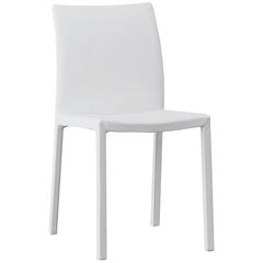 Bonaldo Mirta Chair in White Leather with Steel Frame