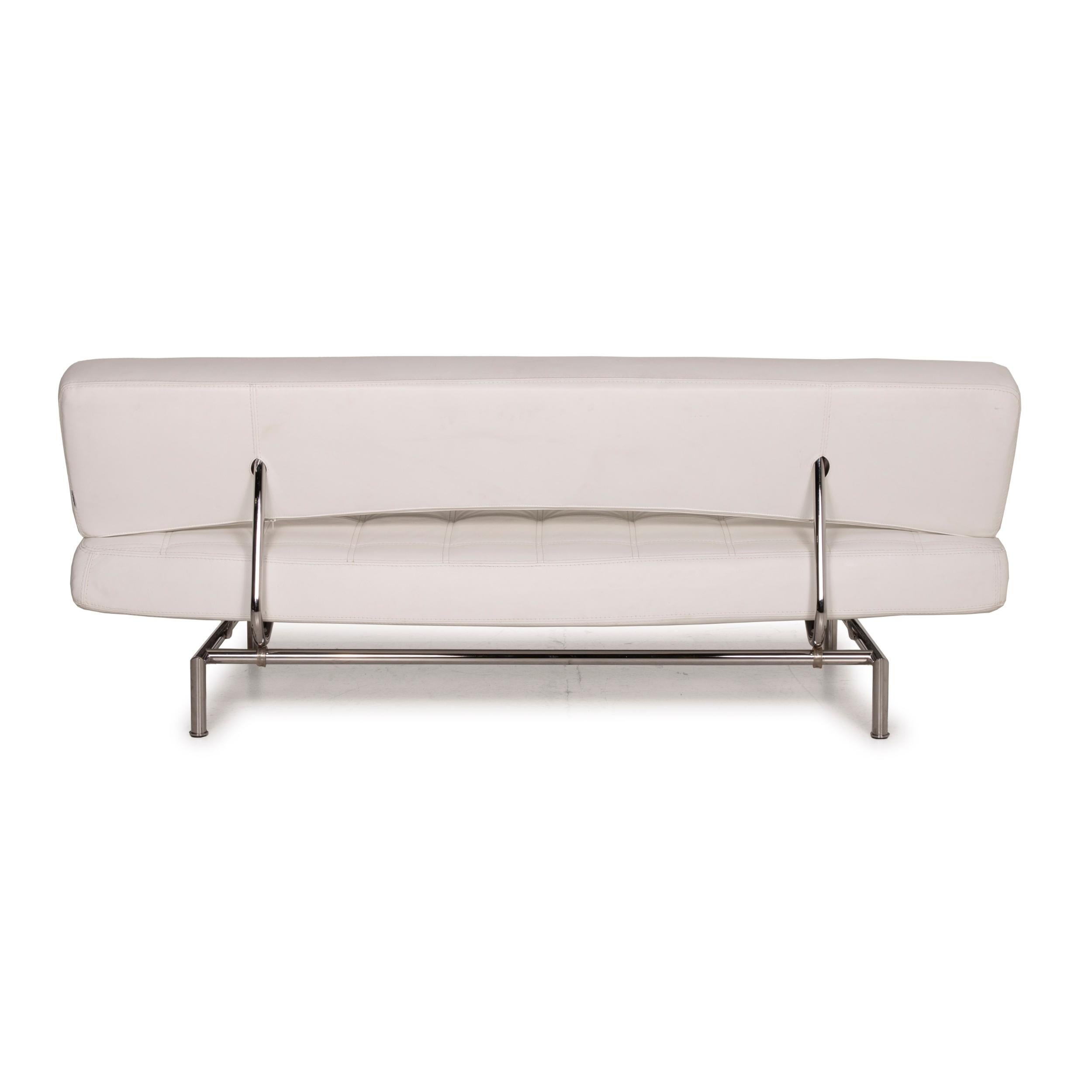 Bonaldo Pierrot King Leather Sofa White Three-Seater Sofa Bed Sleep Function 2