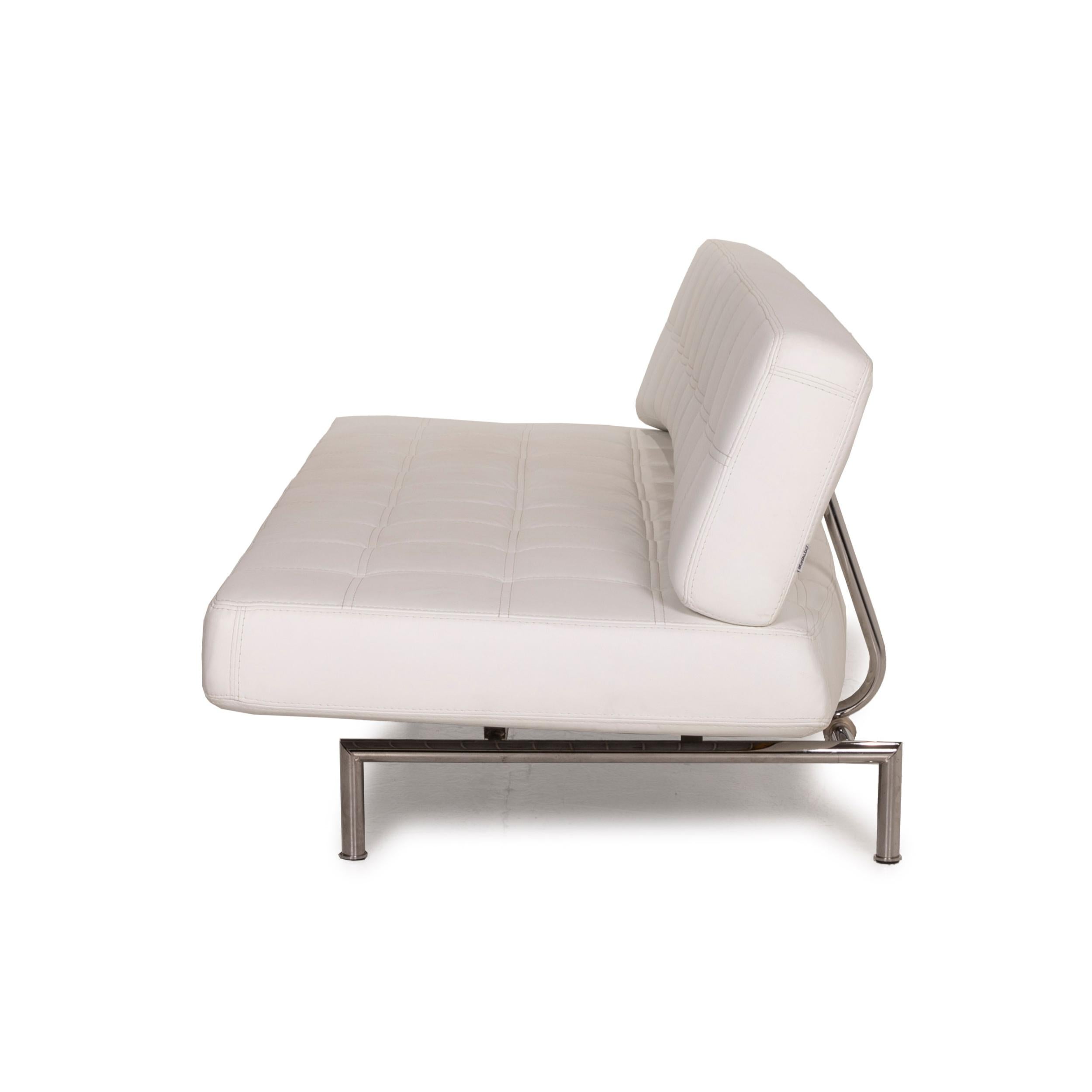 Bonaldo Pierrot King Leather Sofa White Three-Seater Sofa Bed Sleep Function 3