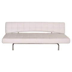 Bonaldo Pierrot King Leather Sofa White Three-Seater Sofa Bed Sleep Function