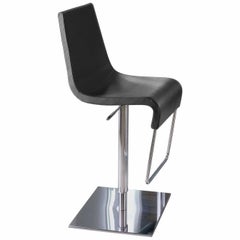 Bonaldo Skipping Barstool in Black Leather by Karim Rashid