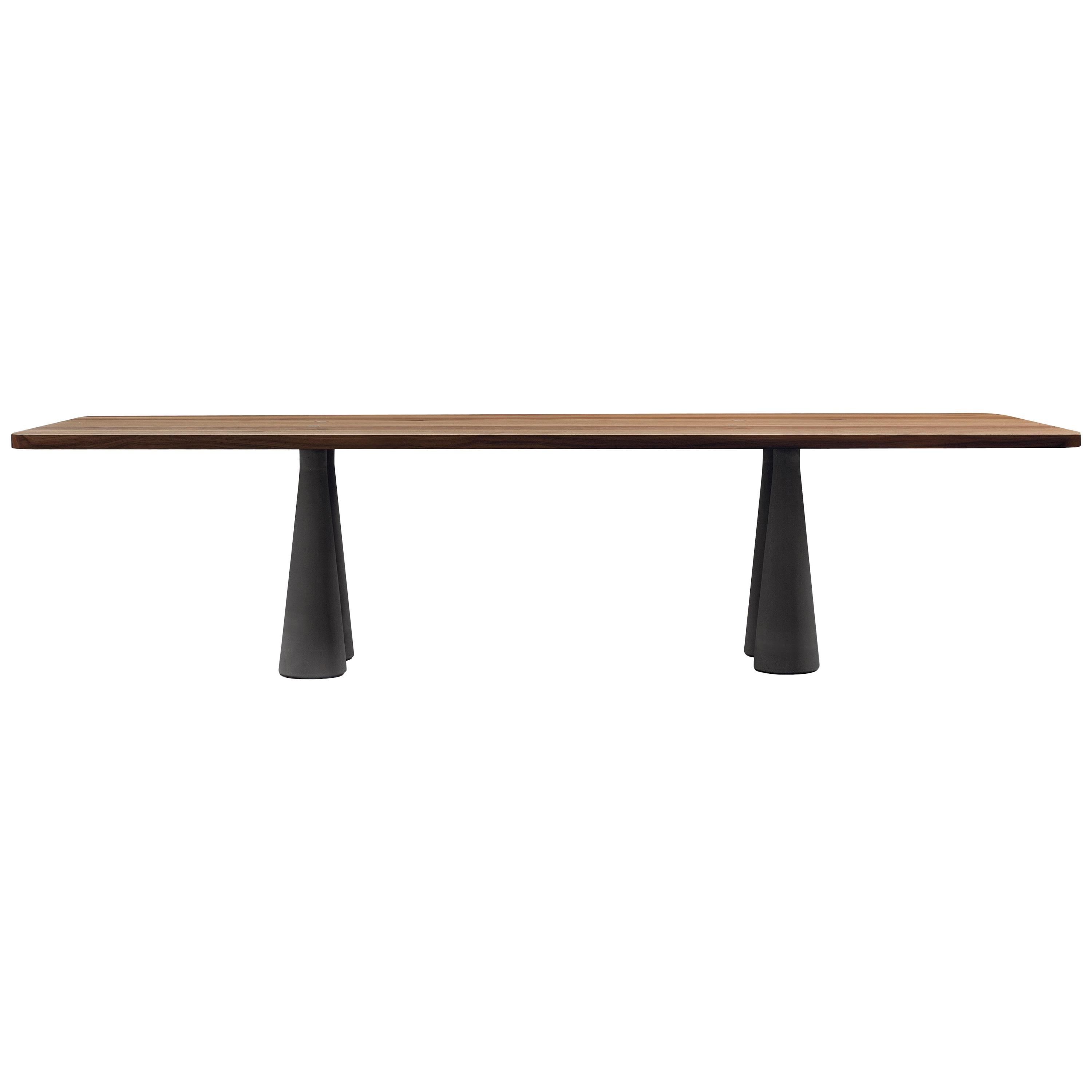 Bonaldo Still Table in Solid Walnut Wood by Bartoli Design For Sale