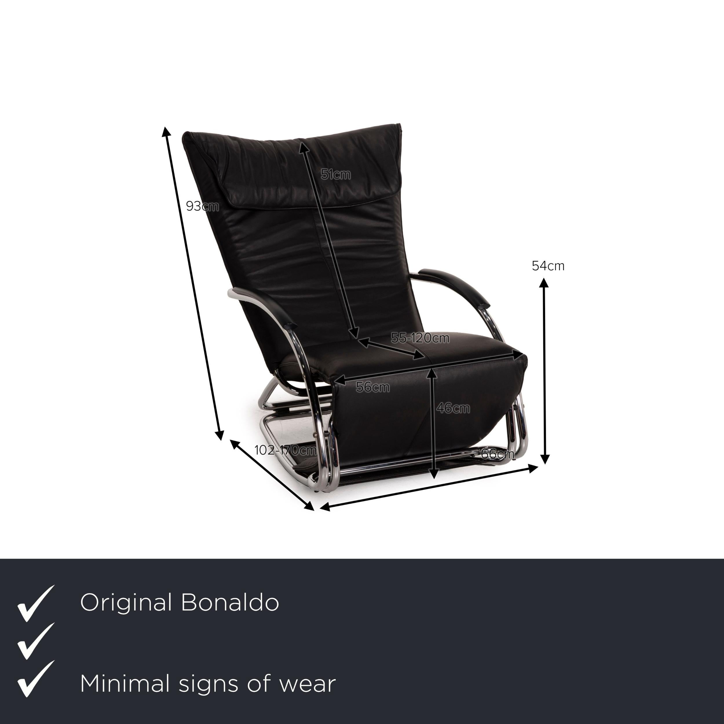 We present to you a Bonaldo Swing Plus leather armchair black reclining function.
 

 Product measurements in centimeters:
 

Depth: 102
Width: 66
Height: 93
Seat height: 46
Rest height: 54
Seat depth: 55
Seat width: 56
Back height: