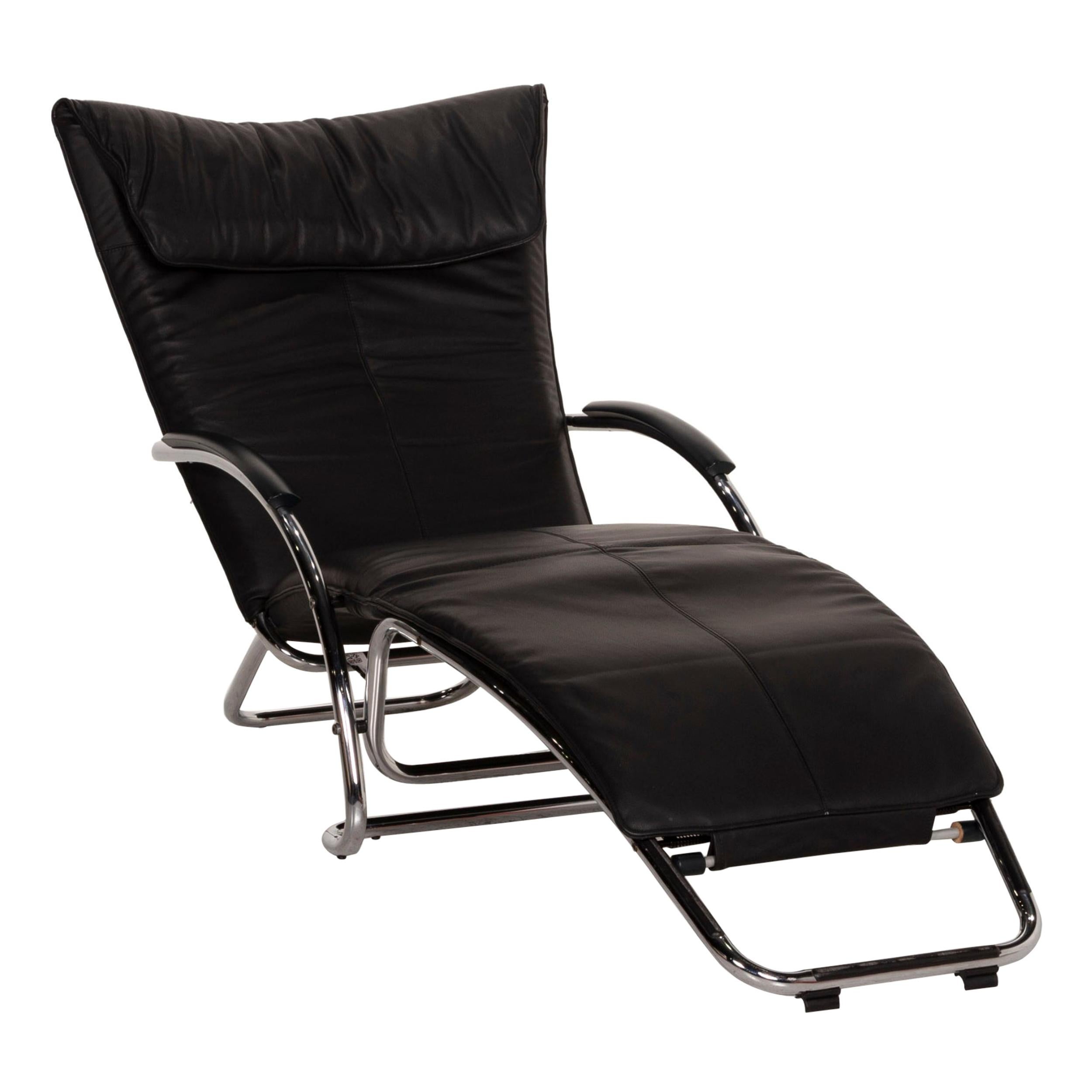 Bonaldo Swing Plus Leather Armchair Black Reclining Function