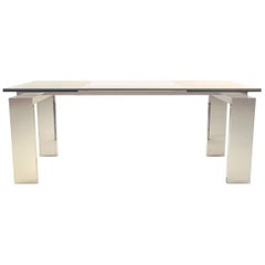 Bonaldo Tom Table in White Painted Glass by Peter Ross