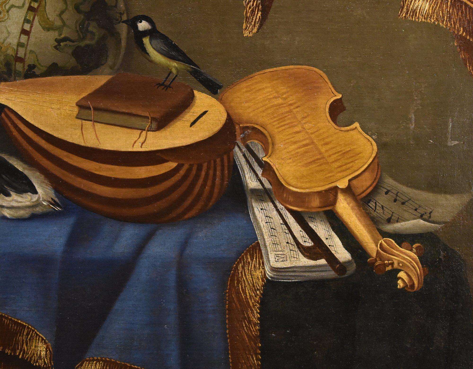 Bonaventura Bettera (Bergamo, 1663 - documentato fino al 1718)
Natura morta con strumenti musicali (LINK)

Olio su tela
90 x 116 cm - Incorniciato 105 x 131 cm.

Il pendenat di questo dipinto può essere visualizzato al seguente link

Il merito della