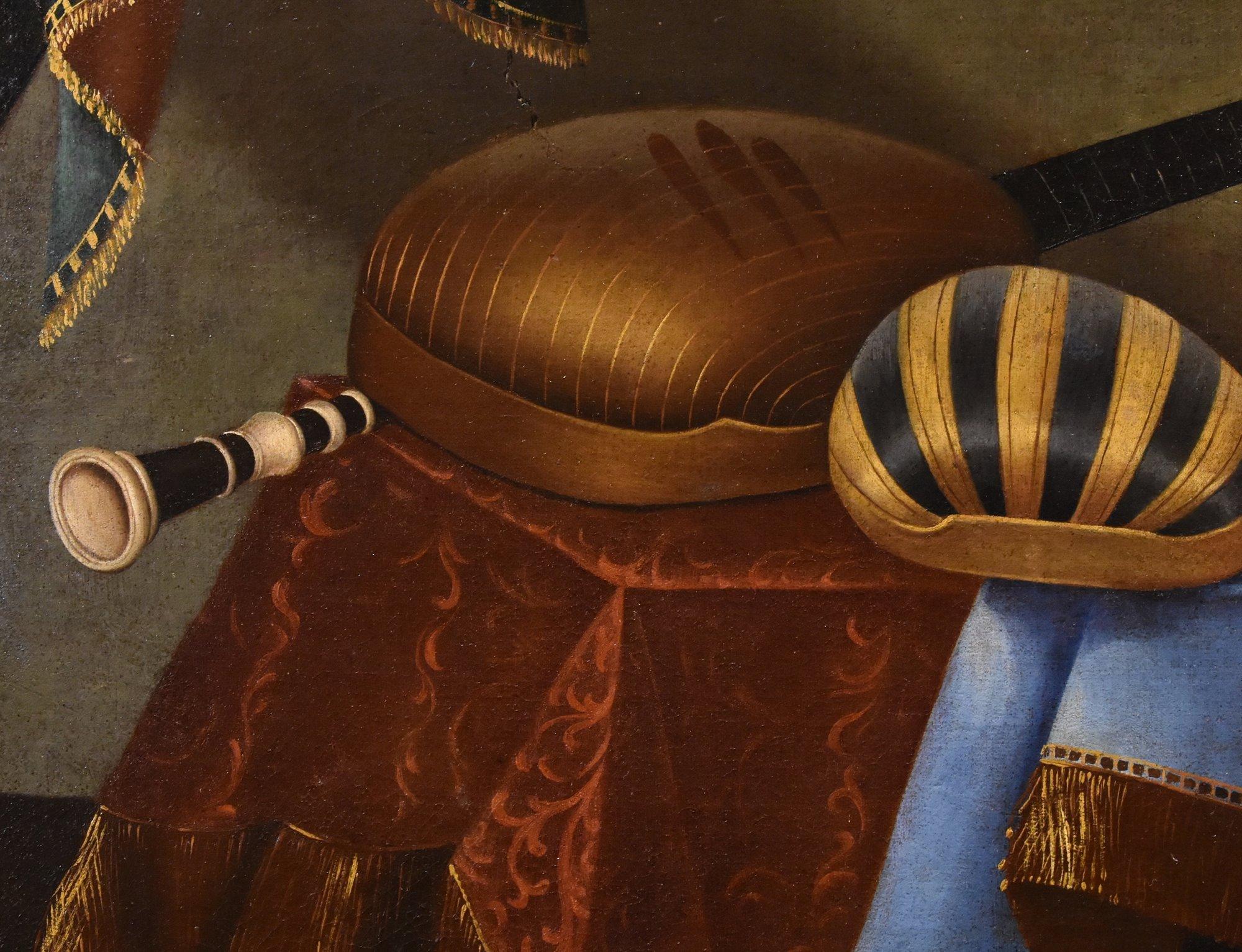 Bonaventura Bettera (Bergamo, 1663 - documentato fino al 1718)
Natura morta con strumenti musicali (LINK)

Olio su tela
90 x 116 cm - Incorniciato 105 x 131 cm.

Il merito della scuola pittorica bergamasca del XVII secolo è quello di aver
