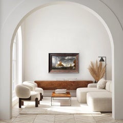 17th century Flemish seascape - Stormy Sea with Merchant Vessels and dolphins