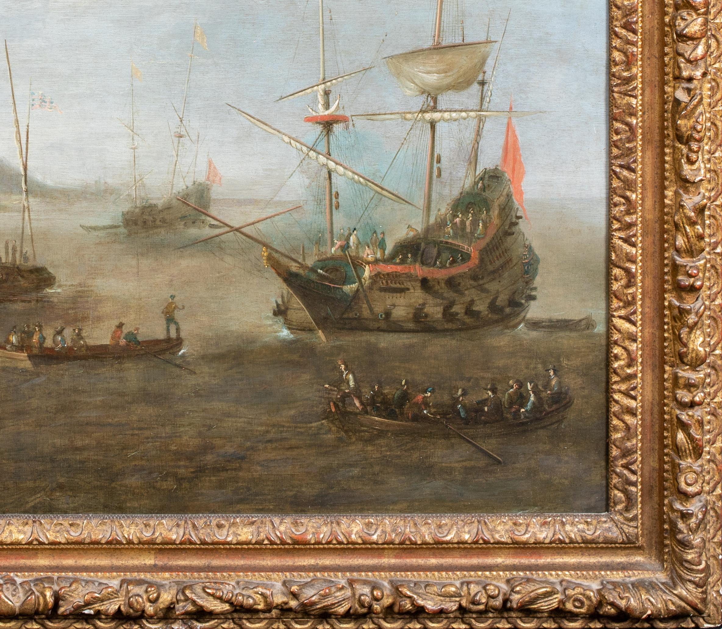 The Dutch Navy Off A Turkish Ottoman Trade Post, 17th Century For Sale 1