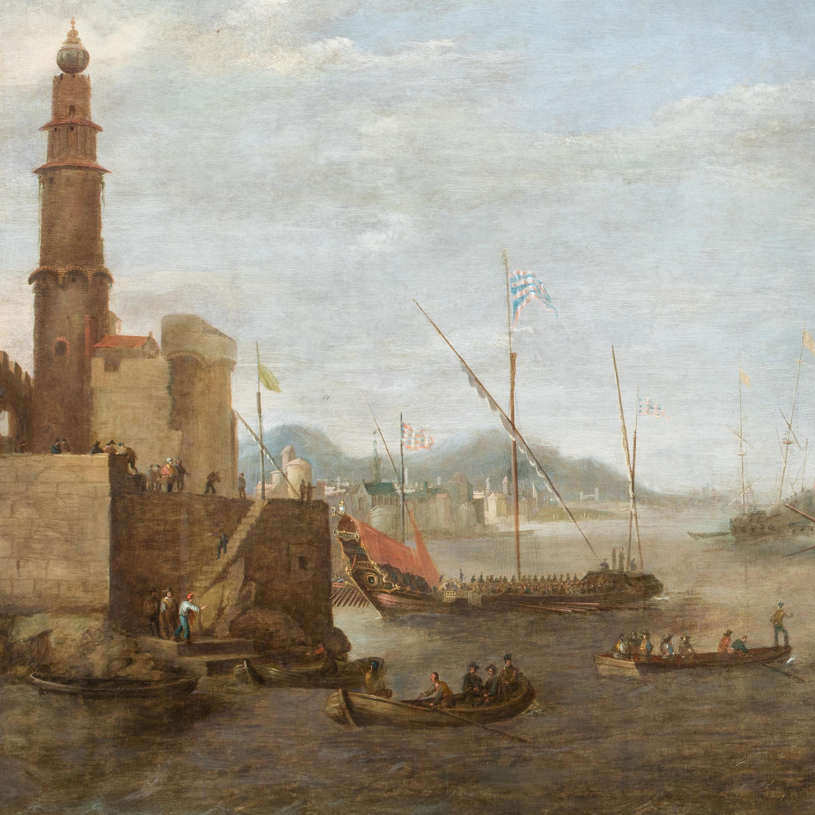 The Dutch Navy Off A Turkish Ottoman Trade Post, 17th Century For Sale 2