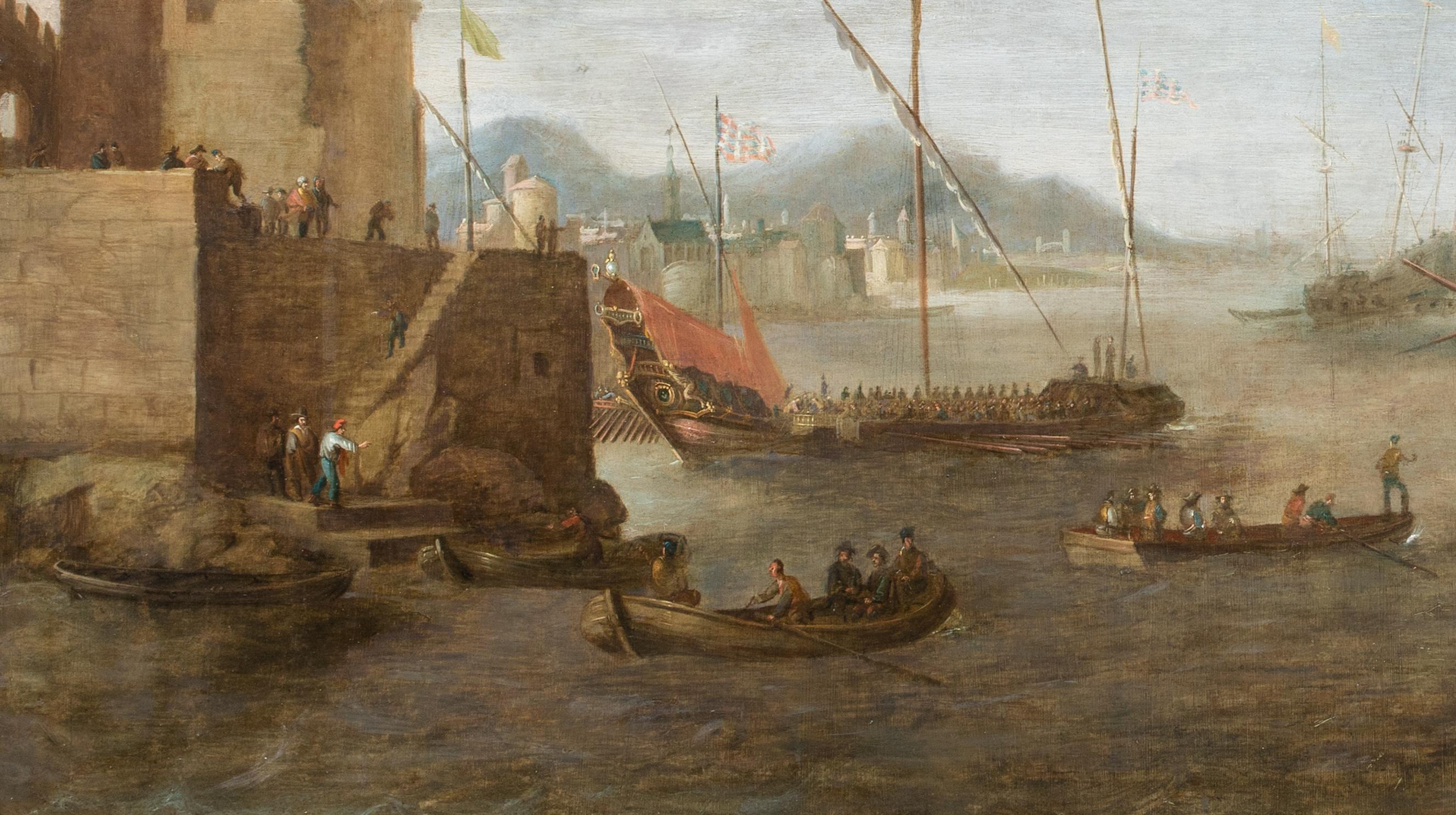 The Dutch Navy Off A Turkish Ottoman Trade Post, 17th Century For Sale 3