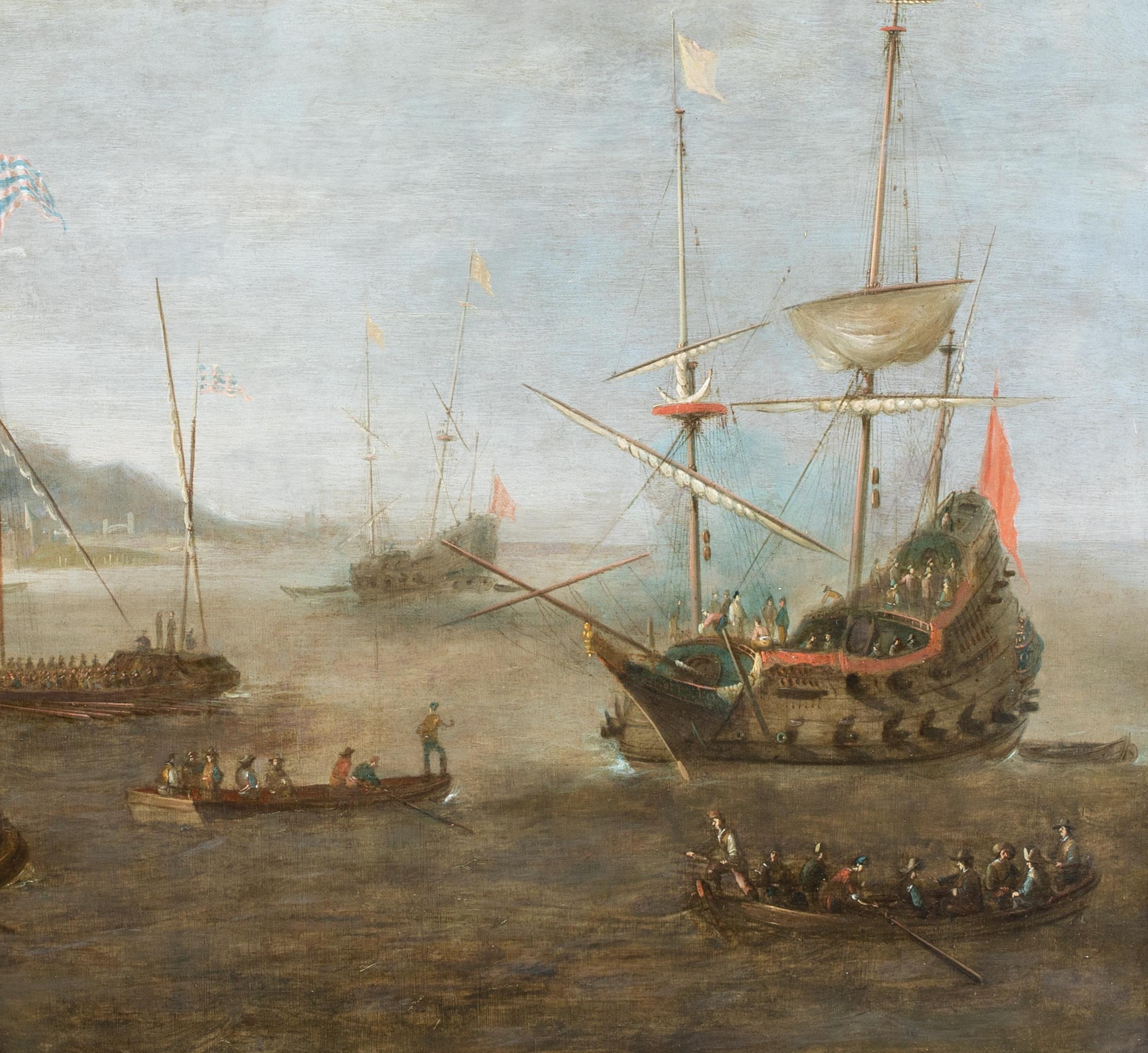 The Dutch Navy Off A Turkish Ottoman Trade Post, 17th Century For Sale 4