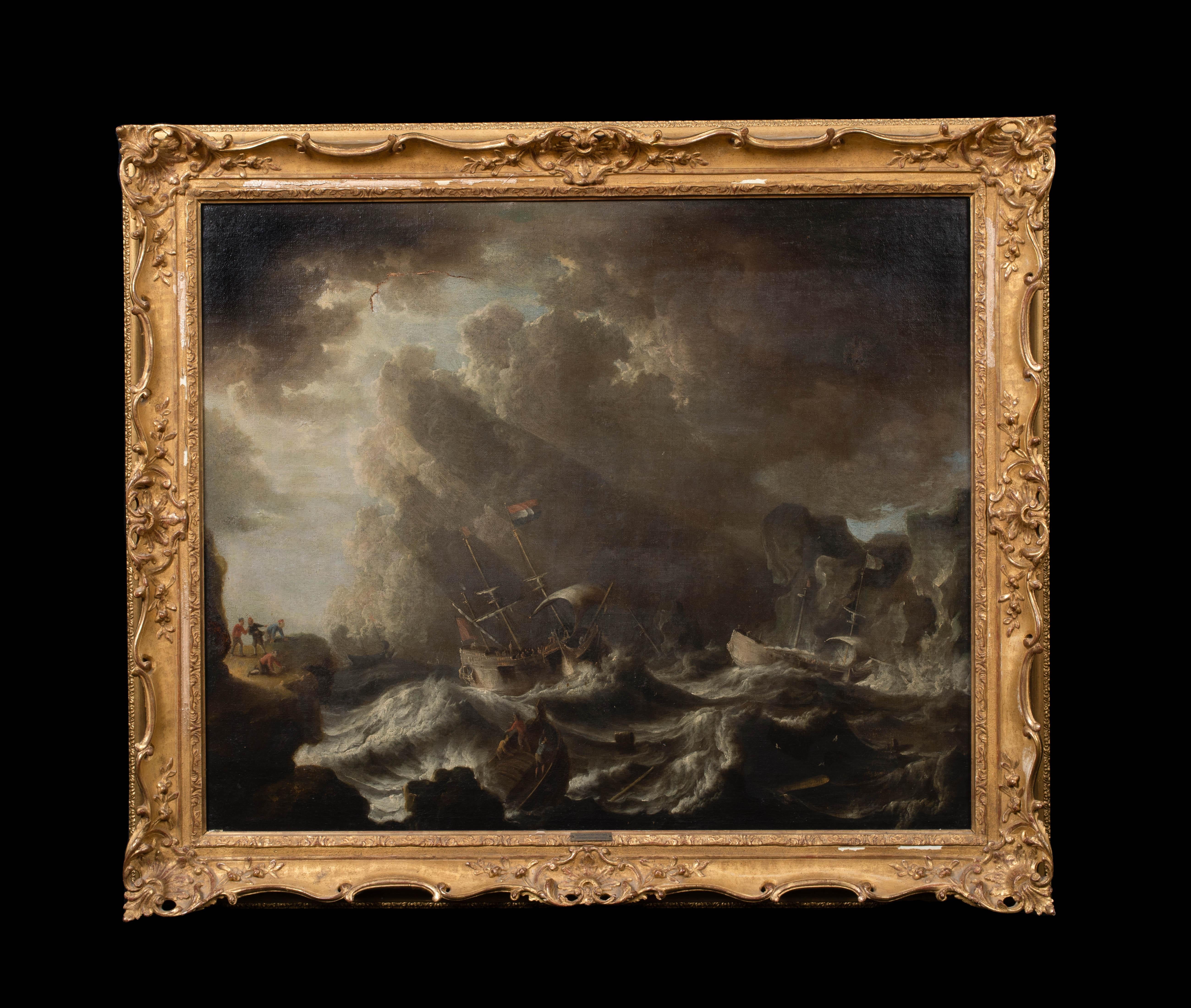 The Storm, 17th Century

by Bonaventura Peeters (1614-1652) 

Large 17th Century Dutch Old Master depiction of Naval and fishing ships caught in a storm off a rocky coast, oil on canvas by Bonaventura Peeters. Excellent quality, early and important