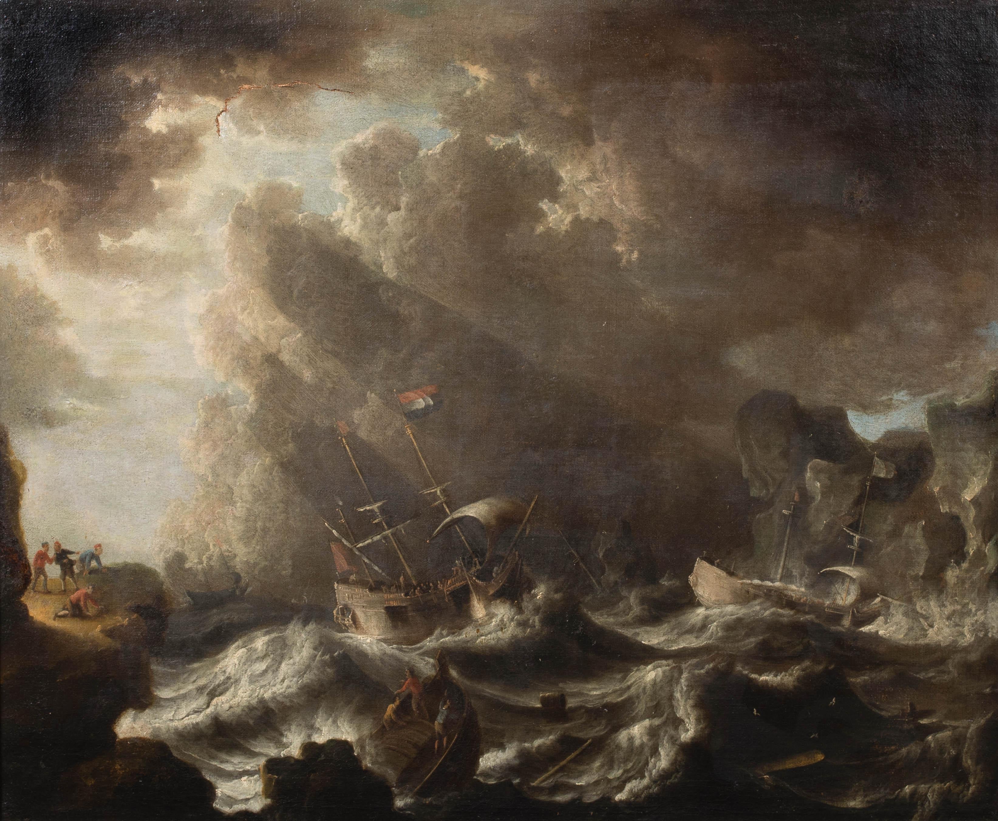 Bonaventura Peeters the Elder Landscape Painting - The Storm, 17th Century  by Bonaventura Peeters (1614-1652) 