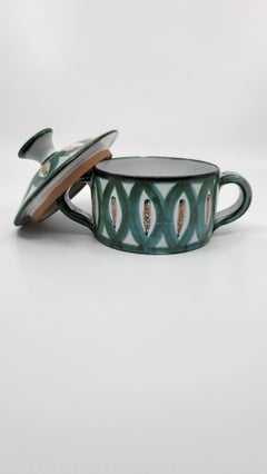 Boite avec couvercle Robert The en céramique French Riviera France  1950