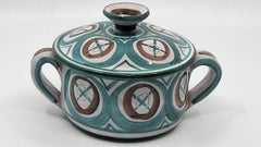 Bonbonnière  Robert Picault en céramique verte Française Vallauris 1960 vintage
