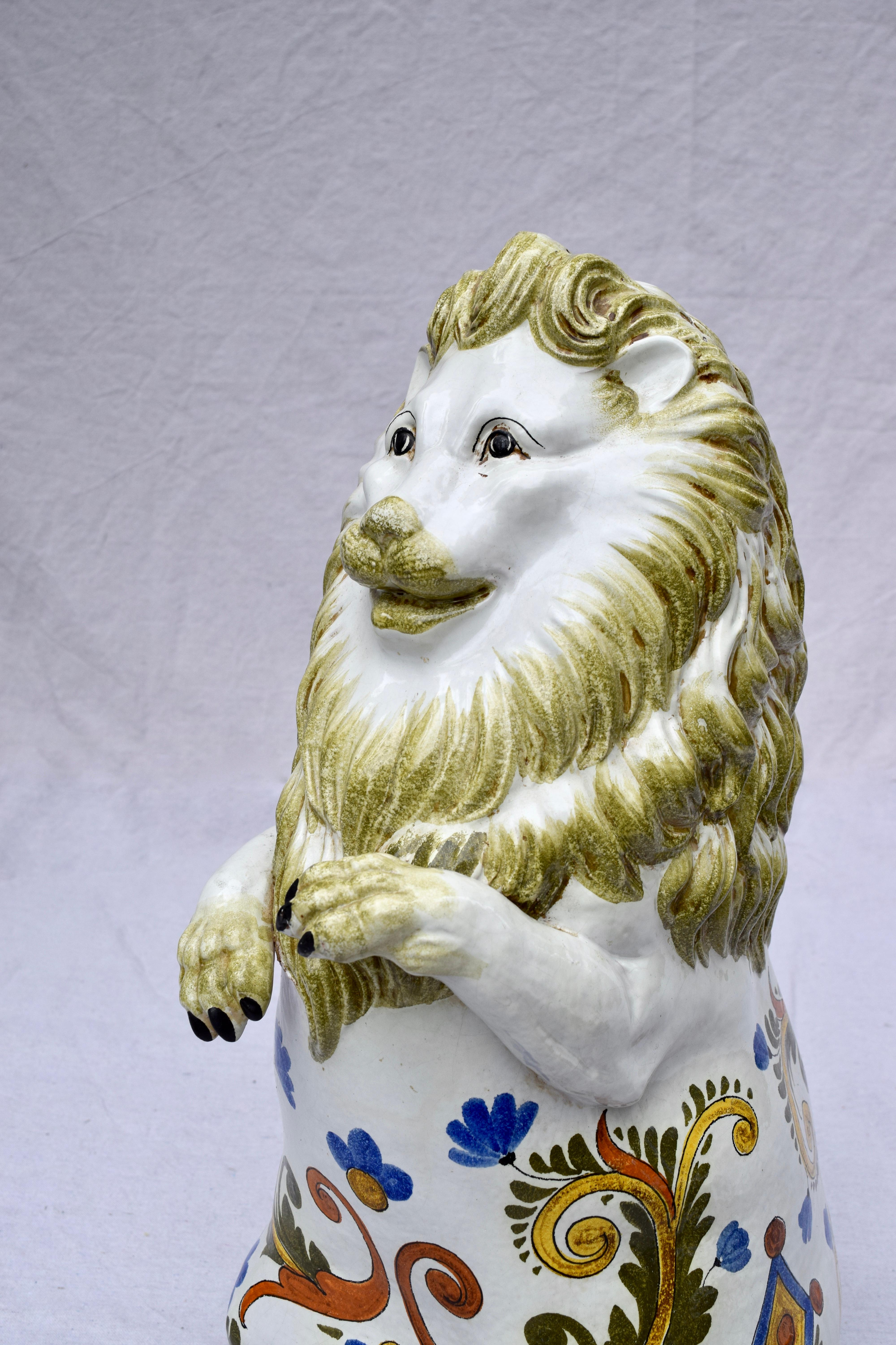 Bonci Siena Italian Pottery Lion, Monumental Animal Sculpture 3