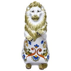 Bonci Siena Italian Pottery Lion, Monumental Animal Sculpture