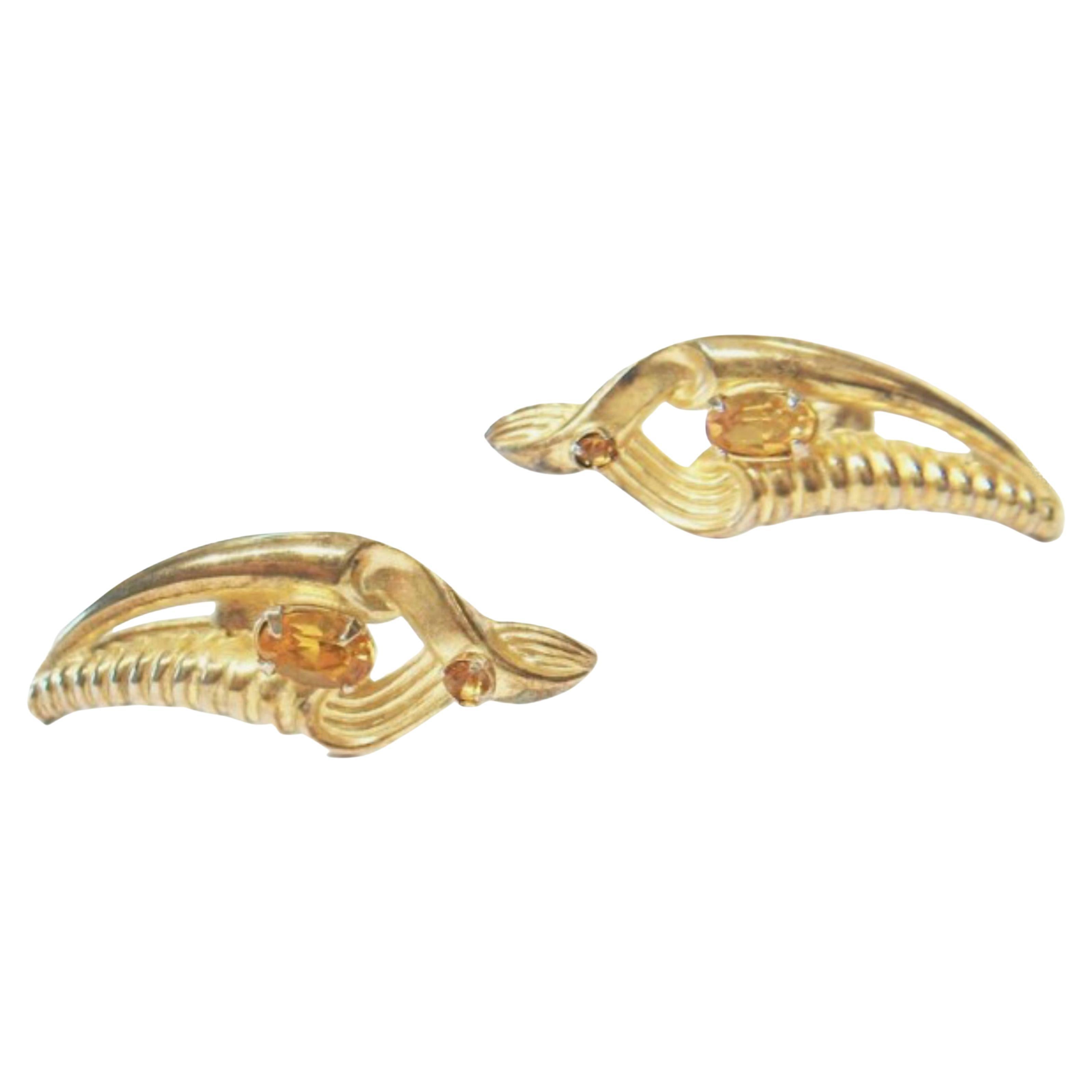 BOND BOYD - Orecchini a vite in argento lavato in oro - Canada - CIRCA 1940
s in vendita