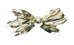 BOND BOYD - Vintage Sterling Silver Bow Brooch - Signed - Canada - Circa 1940's