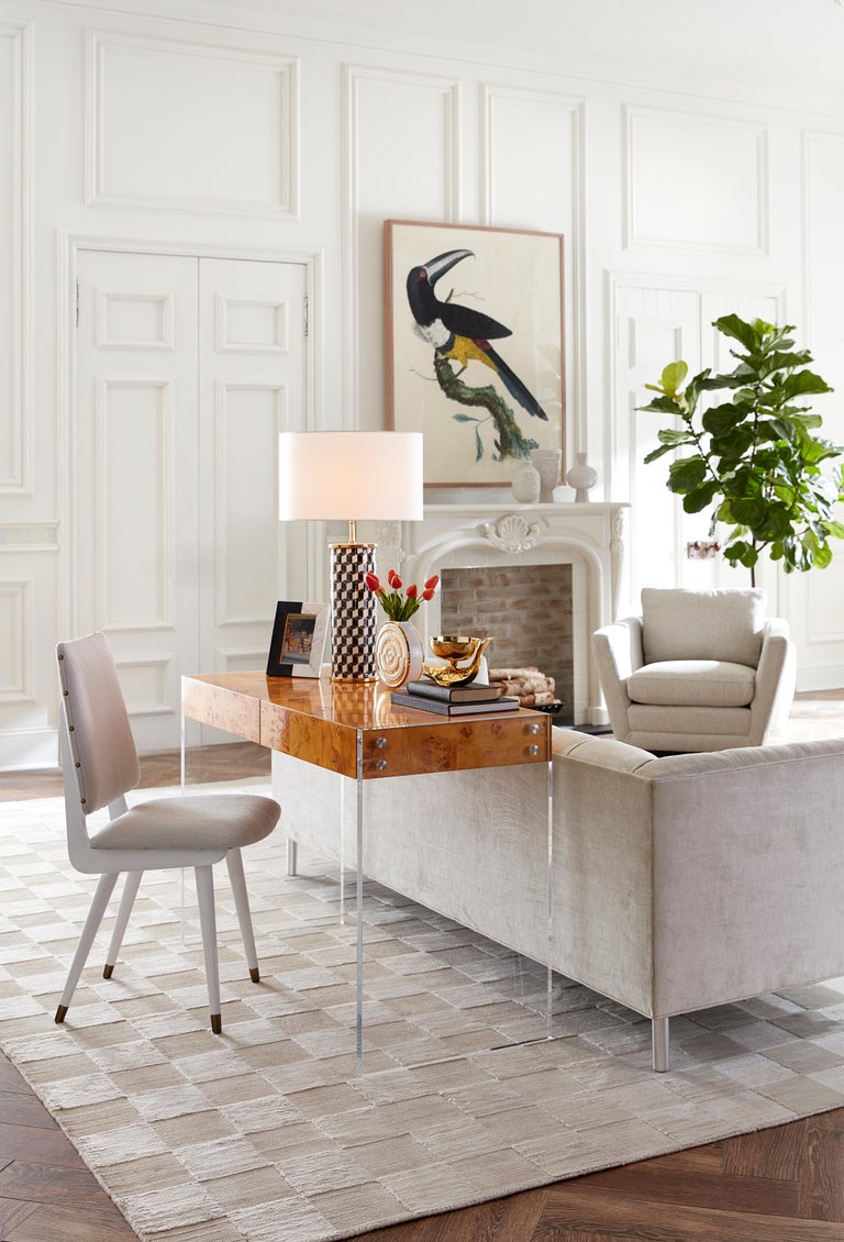 Bond Burled Wood and Lucite Desk For Sale at 1stDibs jonathan