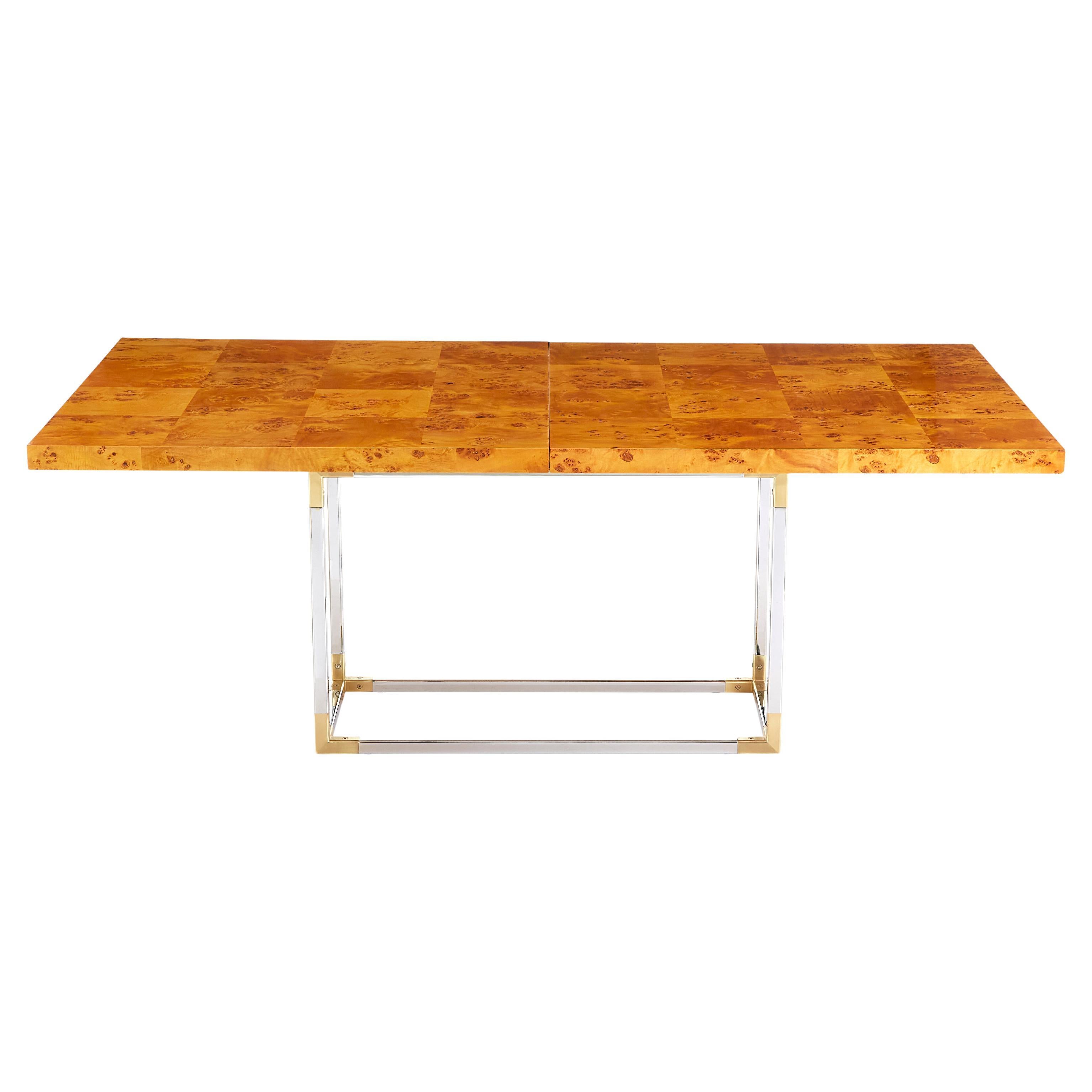 Bond Burled Wood Dining Table For Sale