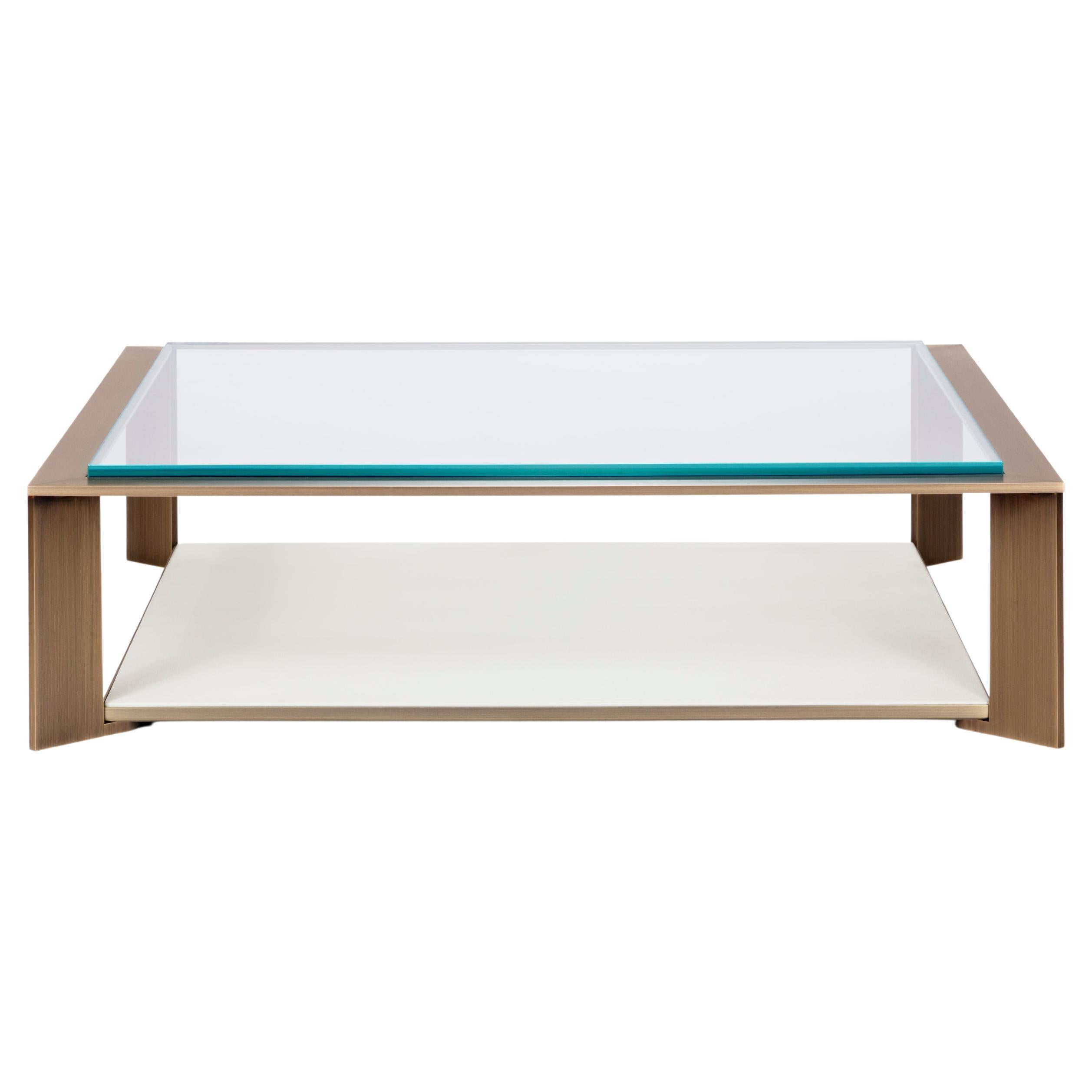 Bond Cocktail Table in Metal, Stone and Glass