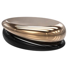 Couchtisch „Bond“ mit Bronze, Edelstahl, handgefertigt, Istanbul