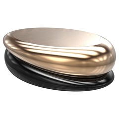 Tavolino da caffè "Bond" con bronzo, acciaio inossidabile, fatto a mano, Istanbul