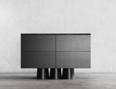 Coiffeuse BOND - Modernity 4 Tiroirs Chêne Ebène et Bois Exotique Noir/White