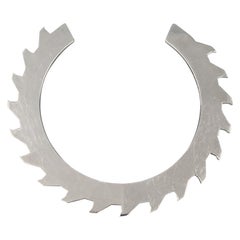 Vintage BOND HARDWARE Silver Tone Aluminum Medium Buzzsaw Choker Necklace