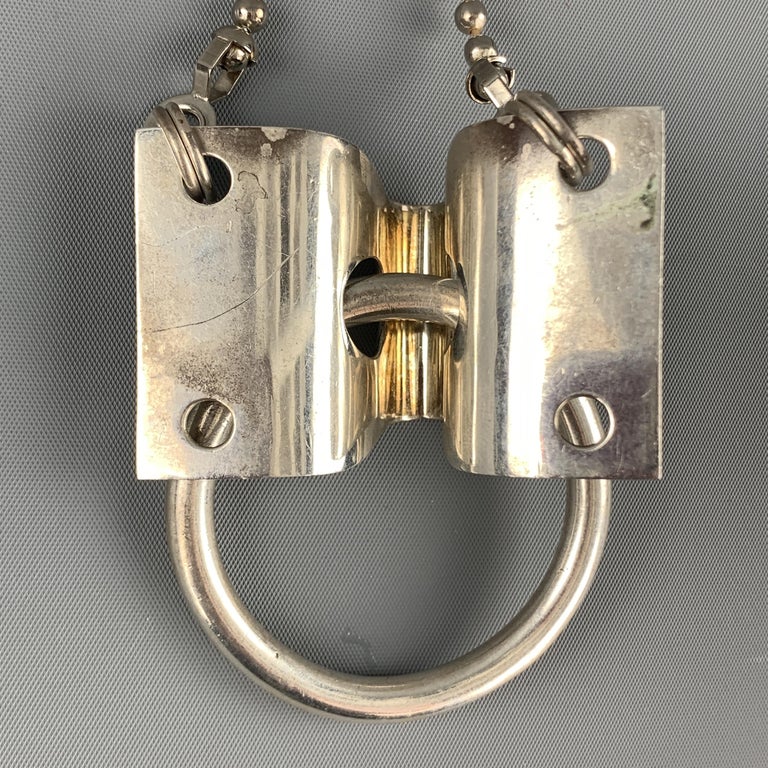 BOND HARDWARE Silver Tone Original Hinge Necktie Ball Necklace at 1stDibs