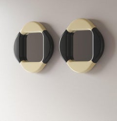 Bond Mirror by Hermhaus, Black & Butter Oak Frame, Modern Design