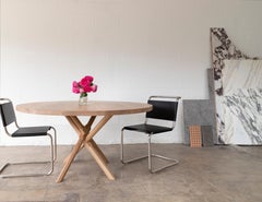 Round Solid Oak Bond Dining Table by Lynnea Jean