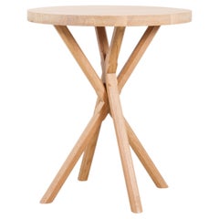 Bond Side Table by Lynnea Jean, Solid Oak, X-Base Design, In-stock