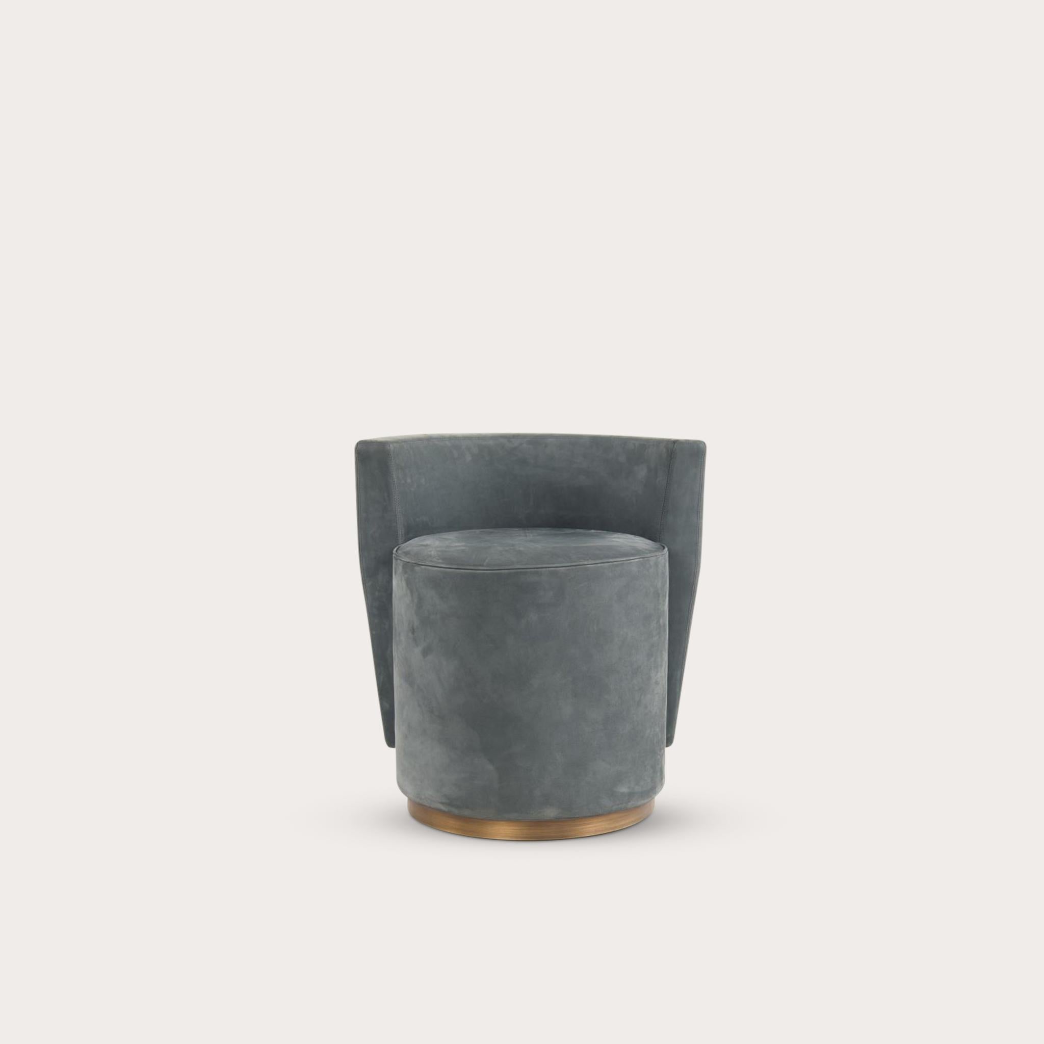 Moderne Tabouret Bond Street de Yabu Pushelberg avec base pivotante en laiton antique laqué en vente