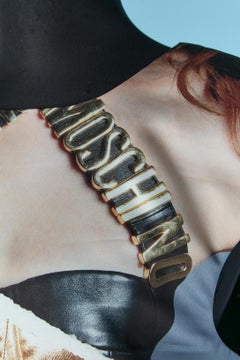 Abito da cocktail stampato "Bondage" Moschino Couture Nuovo con etichetta