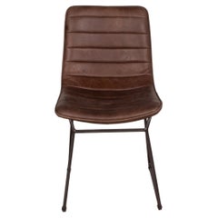 Bonded Leather and Steel Modern Dining Chair 