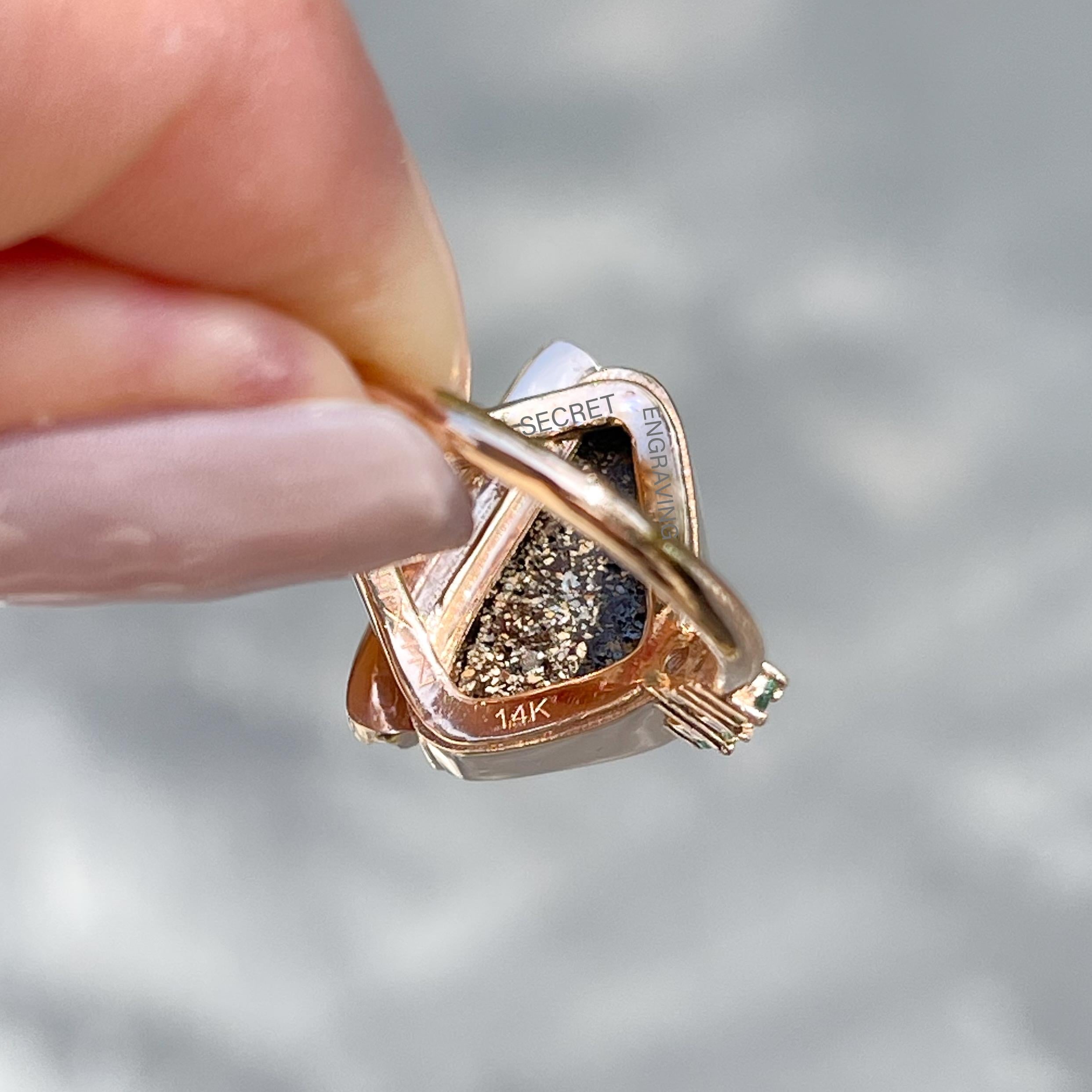 Bondi Retrospective Australian Opal Ring with sapphires Rose Gold, NIXIN Jewelry For Sale 5