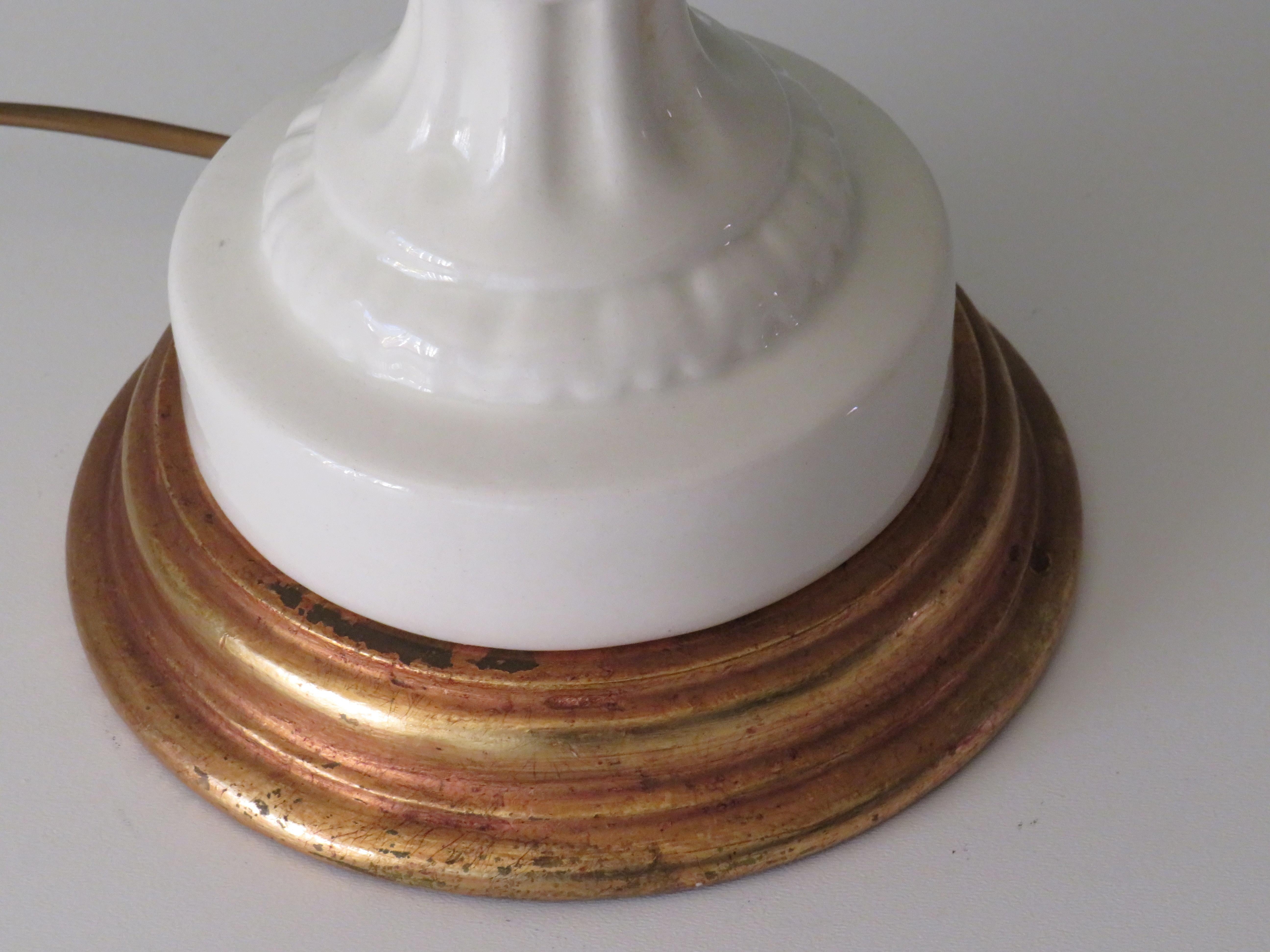 Bondia Manises Lamp Base in White Ceramic, 1950s Spain In Good Condition In Herentals, BE
