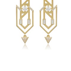 Bonding Earrings in 18 Karat Yellow Gold with Diamonds