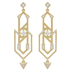 Bonding-Ohrringe aus 18 Karat Gelbgold mit Diamanten