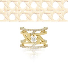 Bonding Ring in 18 Karat Yellow Gold with Diamonds