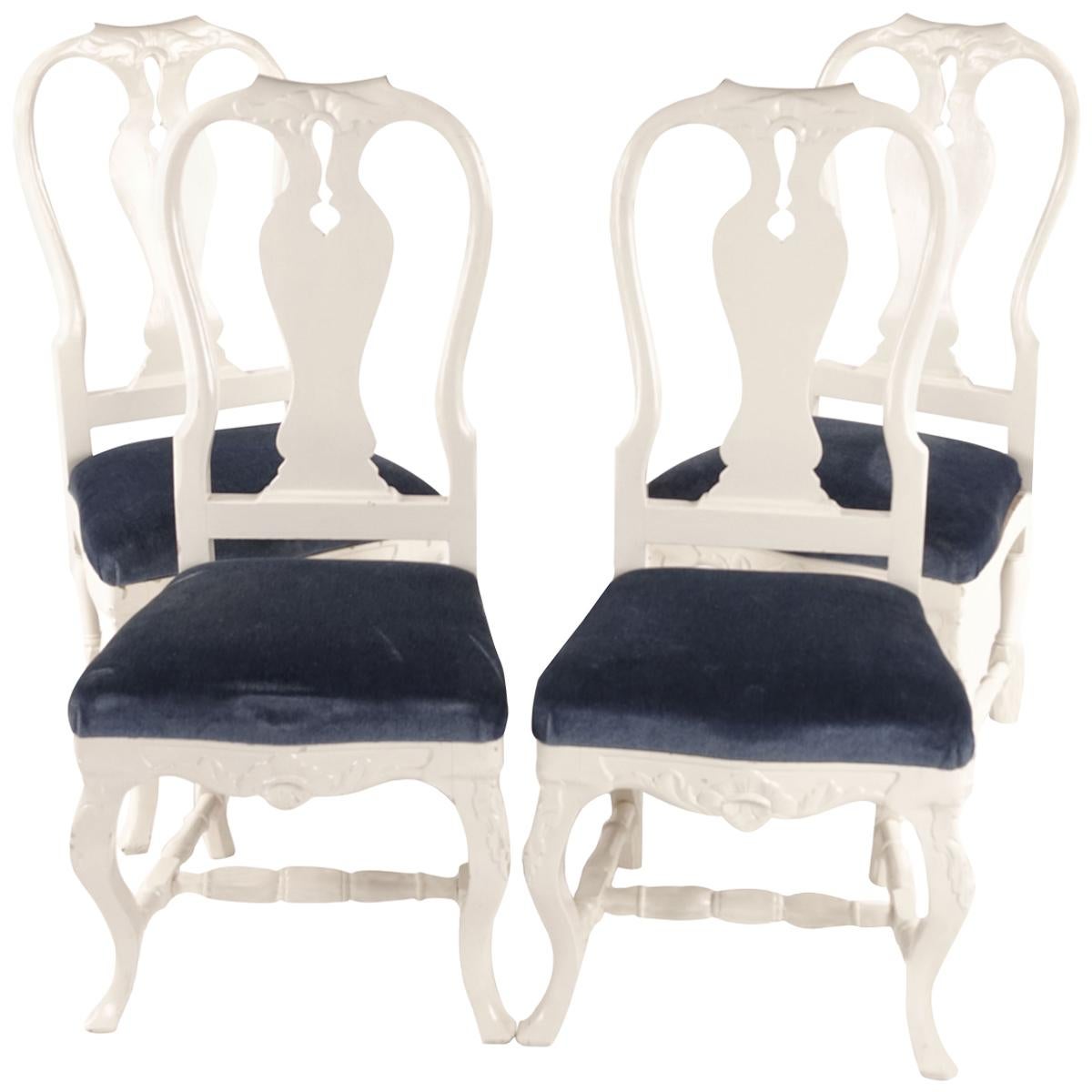 "Bondrokoko" Chairs from Early 1900s Sweden in Painted Birch