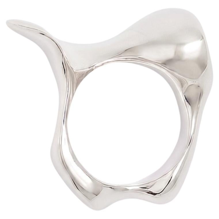 Bone 06 Ring in Sterling Silver 925 by KARNEEVAL For Sale