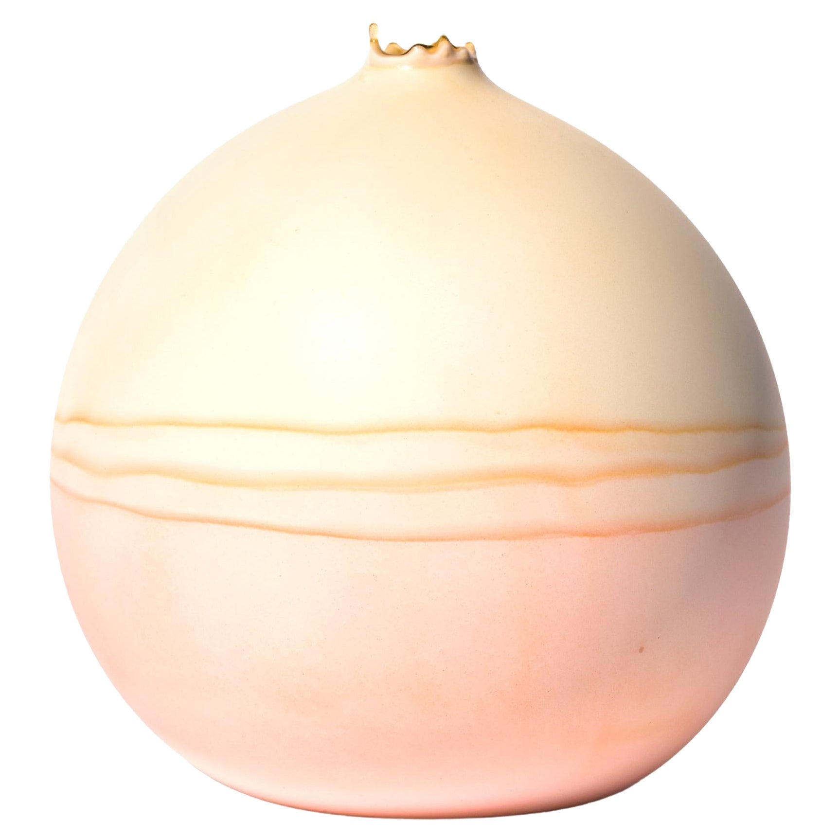 Bone and Peach Saturn Vase by Elyse Graham
