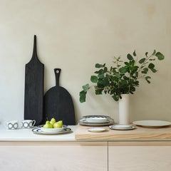 Bone China bread plate with monochrome heritage print, made in Stoke-On-Trent