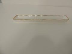 Bone China Trinket Tray with Gold Accents